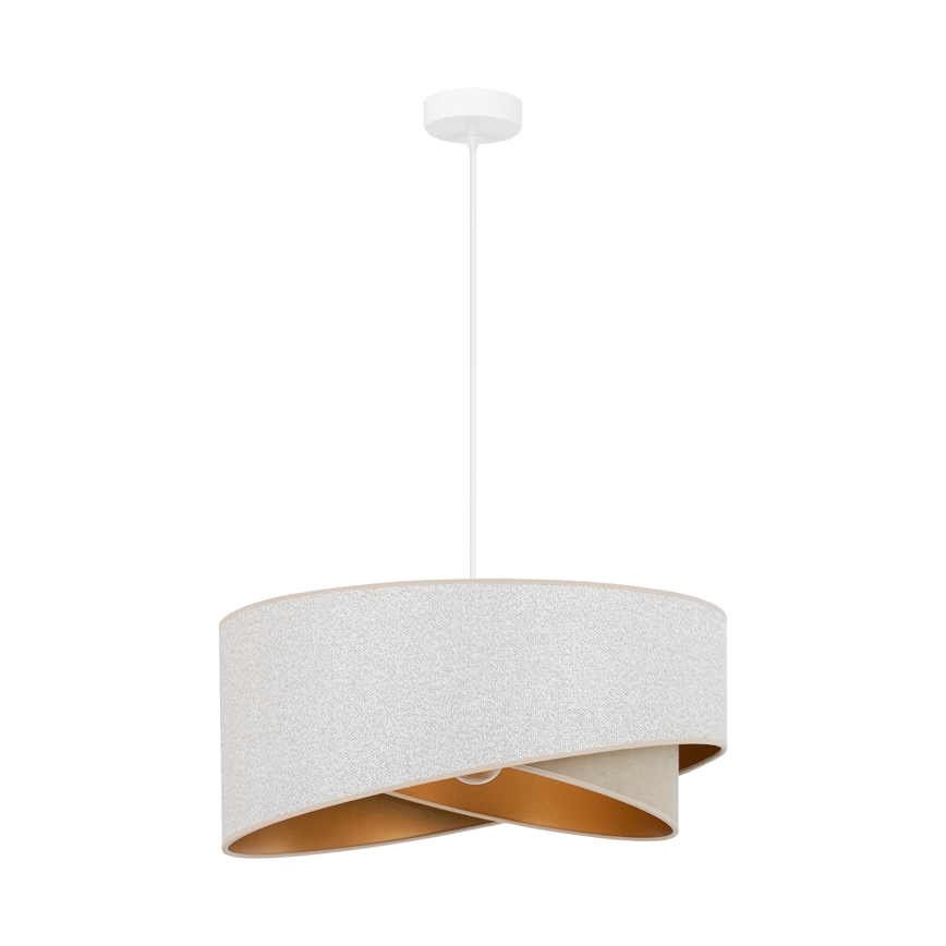 Brilagi - Lampadario LED a sospensione con filo LYRA 1xE27/15W/230V bianco/beige/oro