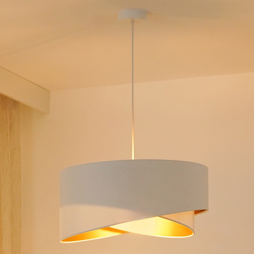 Brilagi - Lampadario LED a sospensione con filo LYRA 1xE27/15W/230V bianco/oro