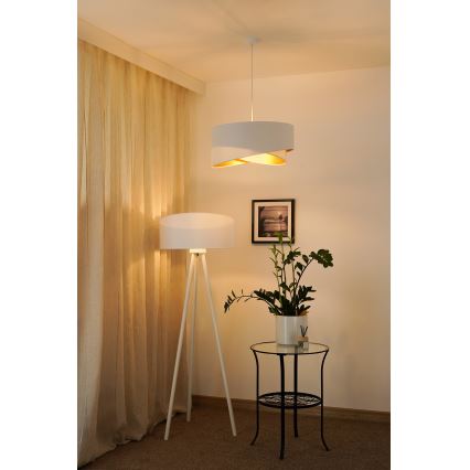 Brilagi - Lampadario LED a sospensione con filo LYRA 1xE27/15W/230V bianco/oro