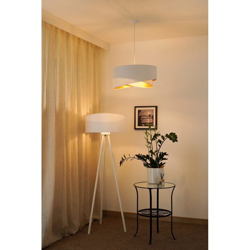 Brilagi - Lampadario LED a sospensione con filo LYRA 1xE27/15W/230V bianco/oro