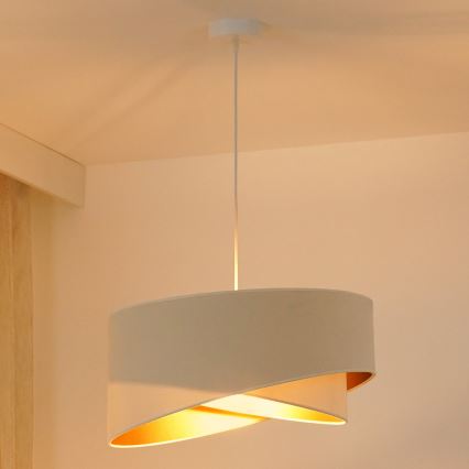 Brilagi - Lampadario LED a sospensione con filo LYRA 1xE27/15W/230V color crema/bianco