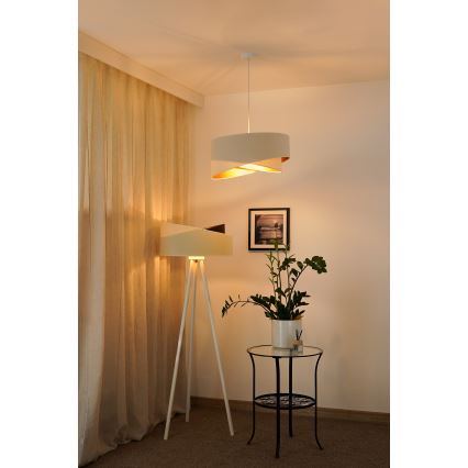 Brilagi - Lampadario LED a sospensione con filo LYRA 1xE27/15W/230V color crema/bianco