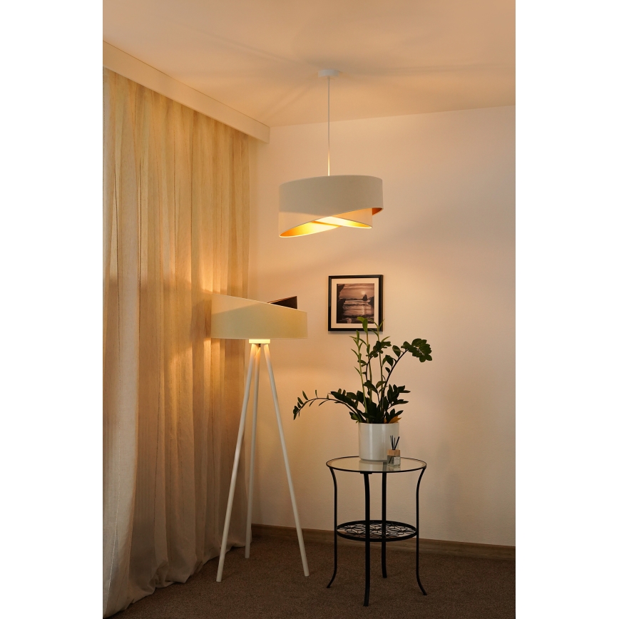 Brilagi - Lampadario LED a sospensione con filo LYRA 1xE27/15W/230V color crema/bianco