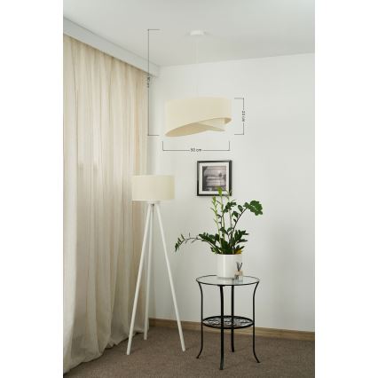 Brilagi - Lampadario LED a sospensione con filo LYRA 1xE27/15W/230V color crema