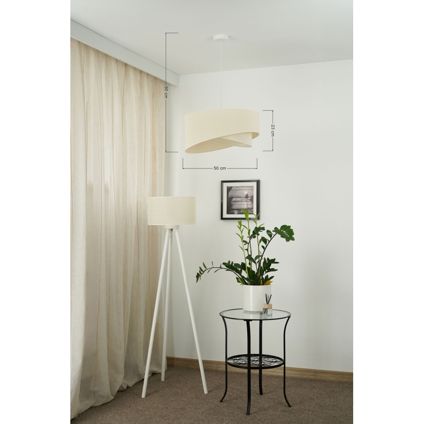 Brilagi - Lampadario LED a sospensione con filo LYRA 1xE27/15W/230V color crema