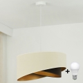 Brilagi - Lampadario LED a sospensione con filo LYRA 1xE27/15W/230V color crema/nero/oro