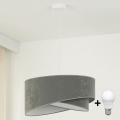 Brilagi - Lampadario LED a sospensione con filo LYRA 1xE27/15W/230V grigio/bianco