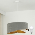 Brilagi - Lampadario LED a sospensione con filo LYRA 1xE27/15W/230V grigio/color crema/oro