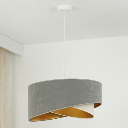 Brilagi - Lampadario LED a sospensione con filo LYRA 1xE27/15W/230V grigio/color crema/oro