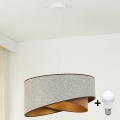 Brilagi - Lampadario LED a sospensione con filo LYRA 1xE27/15W/230V grigio/color crema/oro