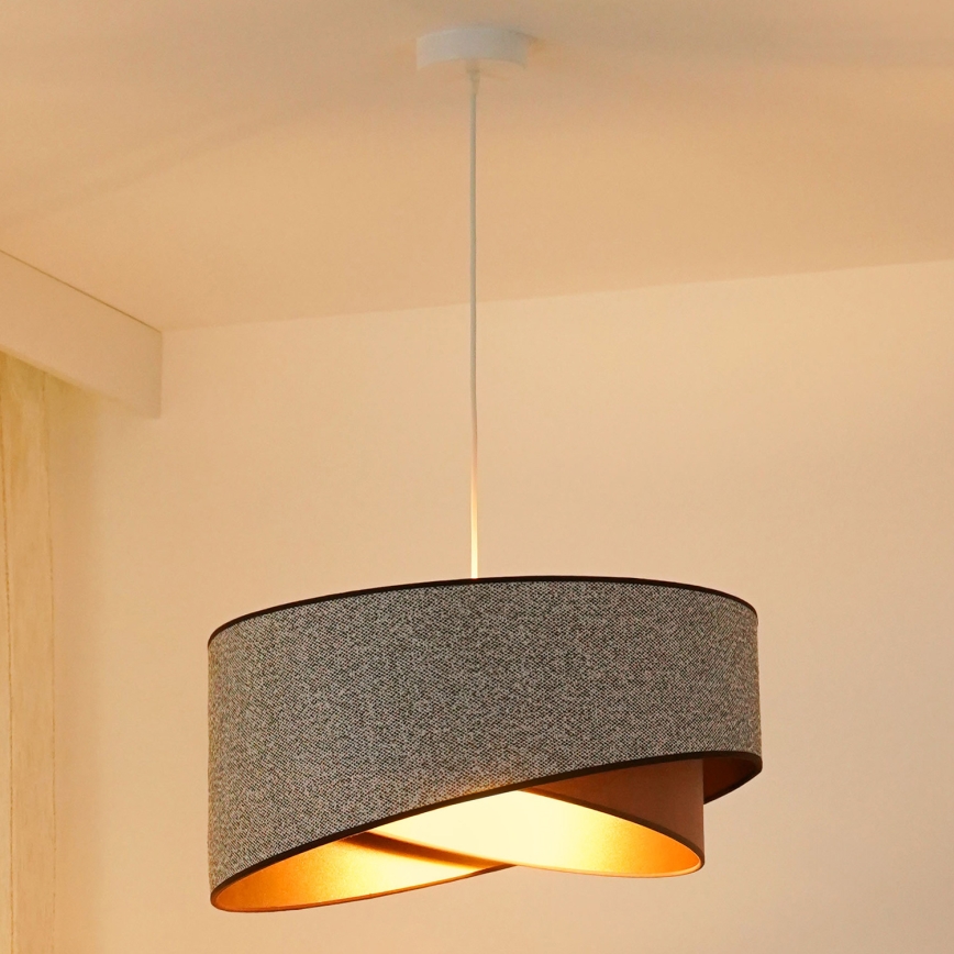 Brilagi - Lampadario LED a sospensione con filo LYRA 1xE27/15W/230V grigio/color crema/oro