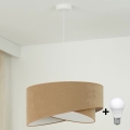 Brilagi - Lampadario LED a sospensione con filo LYRA 1xE27/15W/230V marrone/bianco