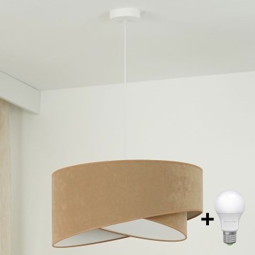 Brilagi - Lampadario LED a sospensione con filo LYRA 1xE27/15W/230V marrone/bianco