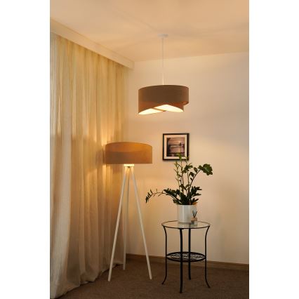 Brilagi - Lampadario LED a sospensione con filo LYRA 1xE27/15W/230V marrone/bianco