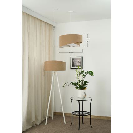 Brilagi - Lampadario LED a sospensione con filo LYRA 1xE27/15W/230V marrone/bianco