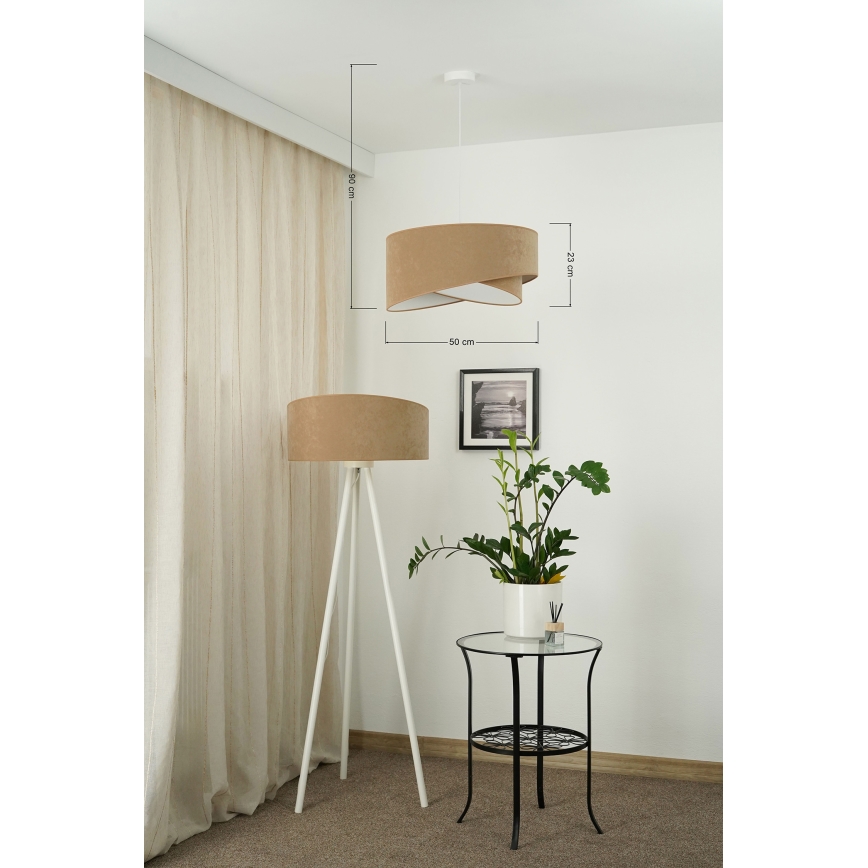 Brilagi - Lampadario LED a sospensione con filo LYRA 1xE27/15W/230V marrone/bianco