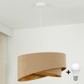 Brilagi - Lampadario LED a sospensione con filo LYRA 1xE27/15W/230V marrone/oro