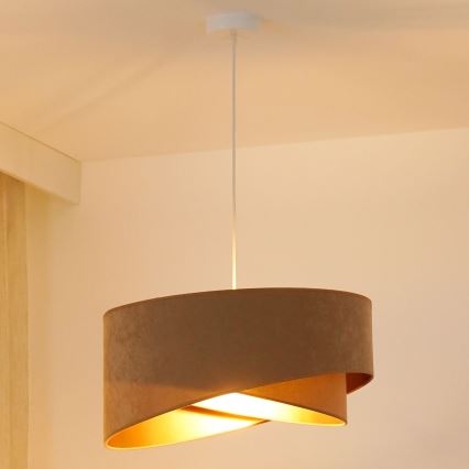 Brilagi - Lampadario LED a sospensione con filo LYRA 1xE27/15W/230V marrone/oro