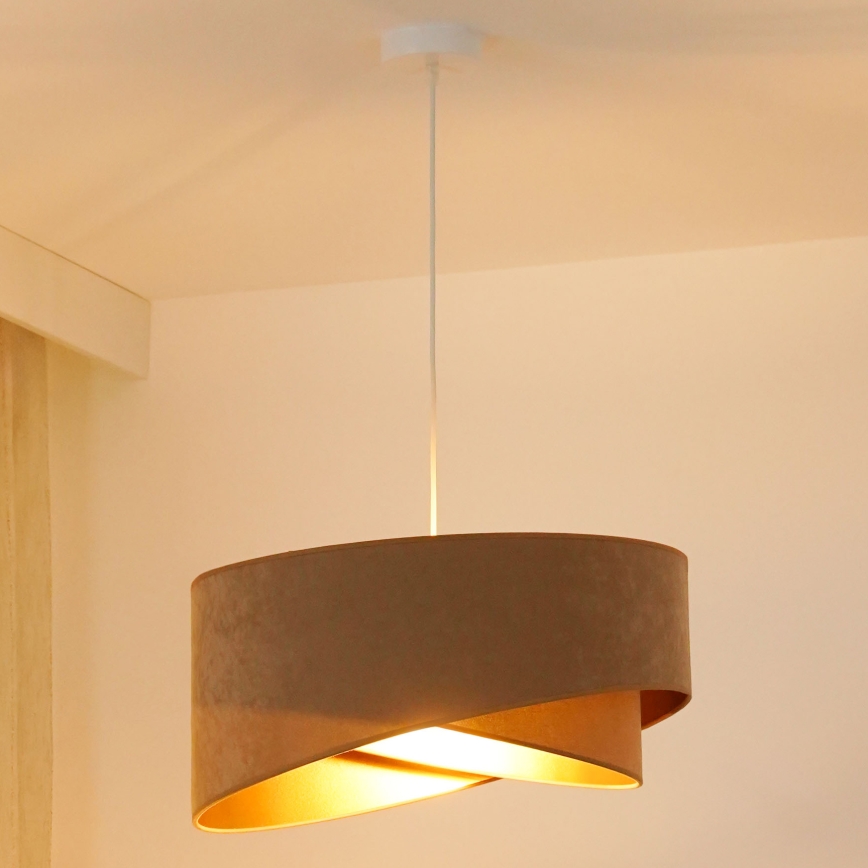 Brilagi - Lampadario LED a sospensione con filo LYRA 1xE27/15W/230V marrone/oro