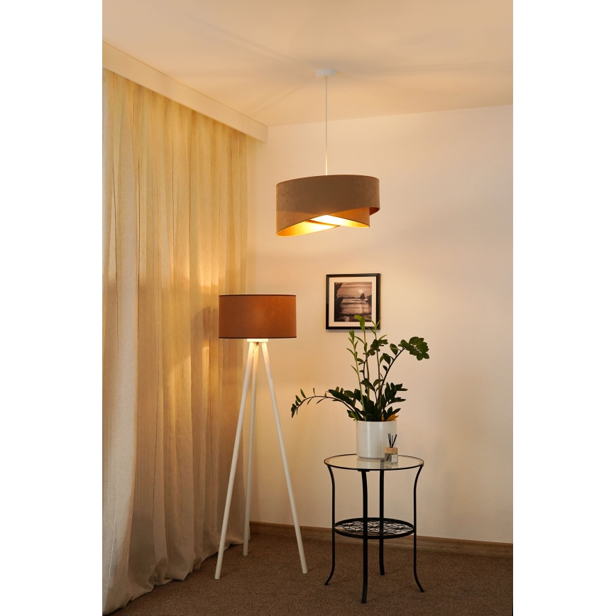 Brilagi - Lampadario LED a sospensione con filo LYRA 1xE27/15W/230V marrone/oro