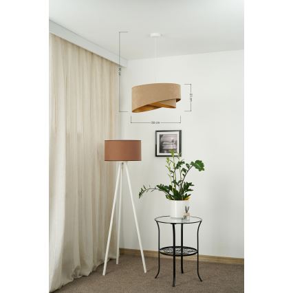 Brilagi - Lampadario LED a sospensione con filo LYRA 1xE27/15W/230V marrone/oro