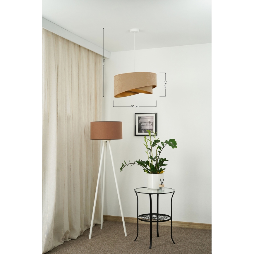 Brilagi - Lampadario LED a sospensione con filo LYRA 1xE27/15W/230V marrone/oro