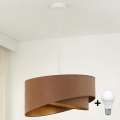 Brilagi - Lampadario LED a sospensione con filo LYRA 1xE27/15W/230V marrone/oro