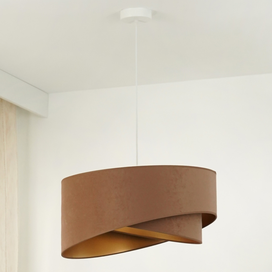 Brilagi - Lampadario LED a sospensione con filo LYRA 1xE27/15W/230V marrone/oro