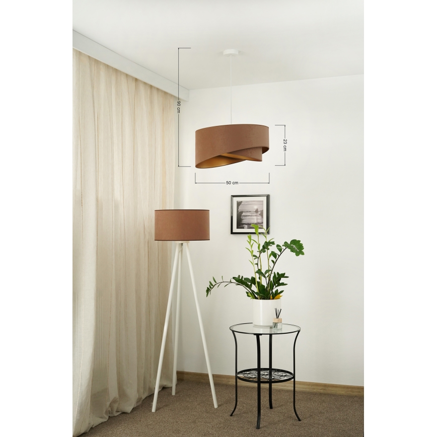 Brilagi - Lampadario LED a sospensione con filo LYRA 1xE27/15W/230V marrone/oro