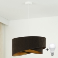 Brilagi - Lampadario LED a sospensione con filo LYRA 1xE27/15W/230V marrone scuro/oro