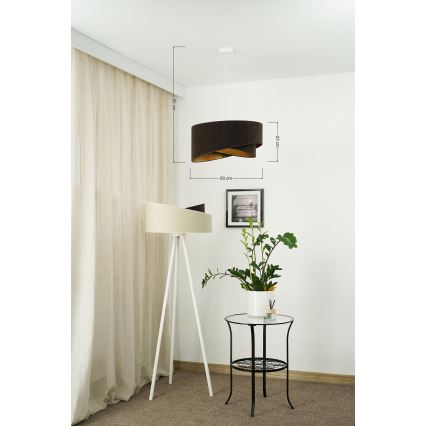 Brilagi - Lampadario LED a sospensione con filo LYRA 1xE27/15W/230V marrone scuro/oro