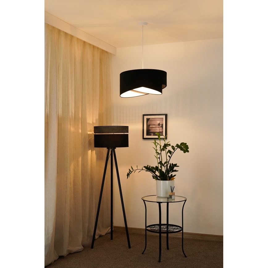 Brilagi - Lampadario LED a sospensione con filo LYRA 1xE27/15W/230V nero/bianco