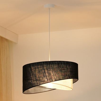 Brilagi - Lampadario LED a sospensione con filo LYRA 1xE27/15W/230V nero/color crema