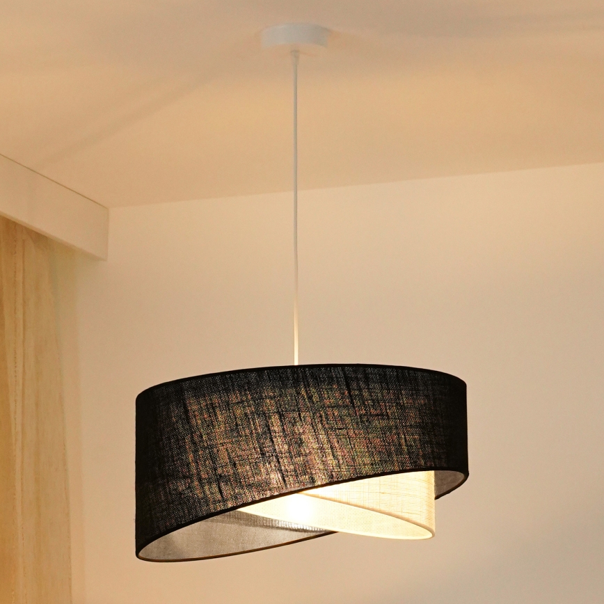 Brilagi - Lampadario LED a sospensione con filo LYRA 1xE27/15W/230V nero/color crema