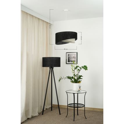 Brilagi - Lampadario LED a sospensione con filo LYRA 1xE27/15W/230V nero/color crema
