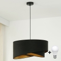 Brilagi - Lampadario LED a sospensione con filo LYRA 1xE27/15W/230V nero/oro