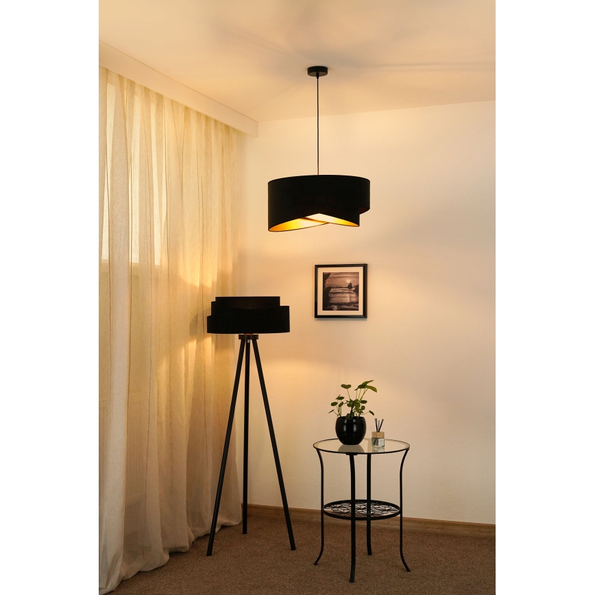 Brilagi - Lampadario LED a sospensione con filo LYRA 1xE27/15W/230V nero/oro