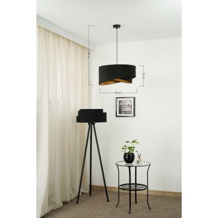 Brilagi - Lampadario LED a sospensione con filo LYRA 1xE27/15W/230V nero/oro
