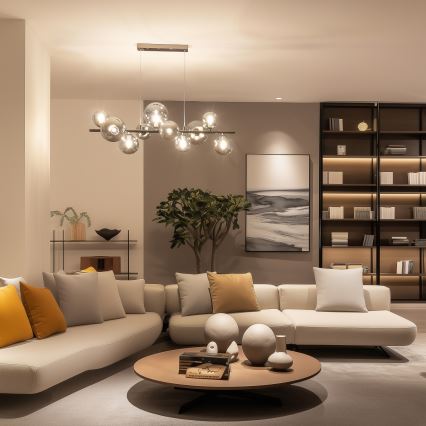 Brilagi - Lampadario LED a sospensione con filo MILLA 10xG9/3W/230V cromo lucido/fumé