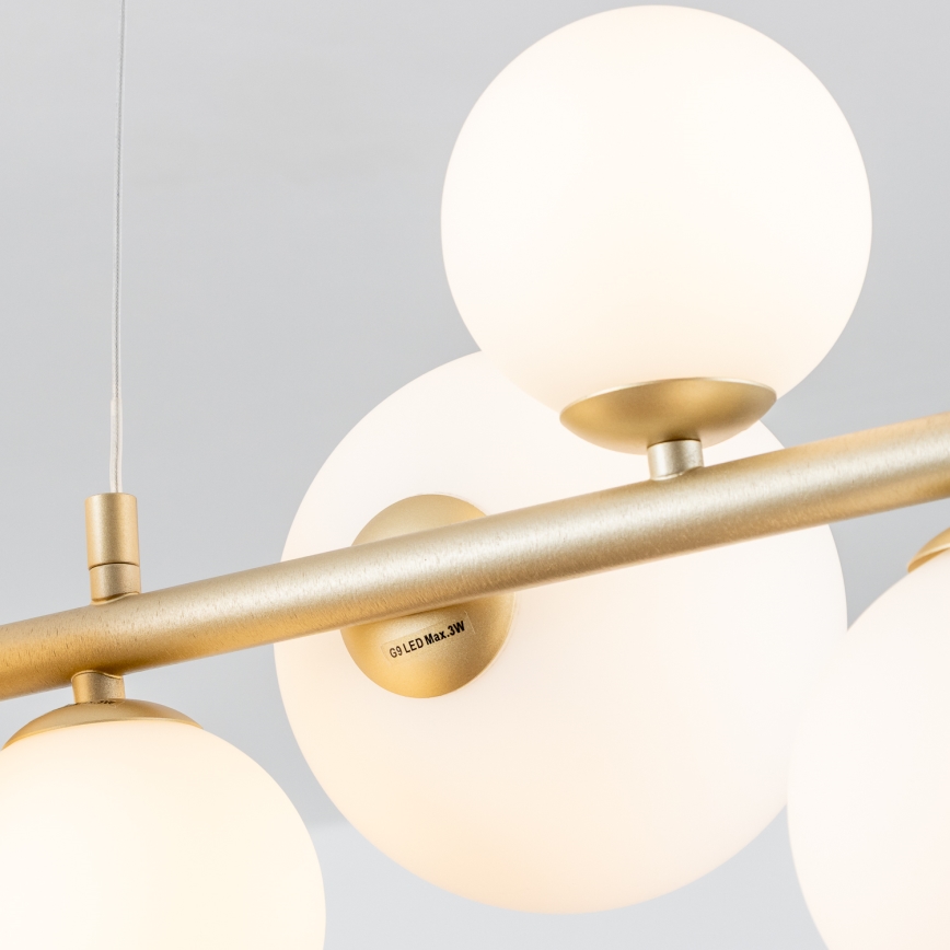 Brilagi - Lampadario LED a sospensione con filo MILLA 10xG9/3W/230V oro/bianco