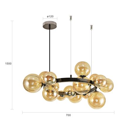 Brilagi - Lampadario LED a sospensione con filo MILLA 15xG9/3W/230V cromo lucido/oro