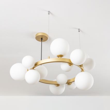 Brilagi - Lampadario LED a sospensione con filo MILLA 15xG9/3W/230V oro/bianco