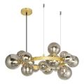 Brilagi - Lampadario LED a sospensione con filo MILLA 15xG9/3W/230V oro/fumé