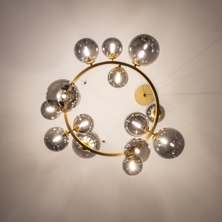 Brilagi - Lampadario LED a sospensione con filo MILLA 15xG9/3W/230V oro/fumé
