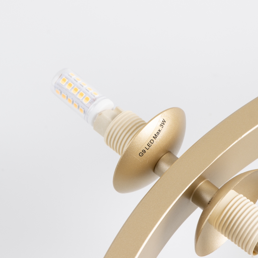 Brilagi - Lampadario LED a sospensione con filo MILLA 15xG9/3W/230V oro/fumé