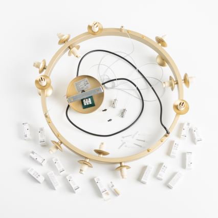 Brilagi - Lampadario LED a sospensione con filo MILLA 15xG9/3W/230V oro/fumé