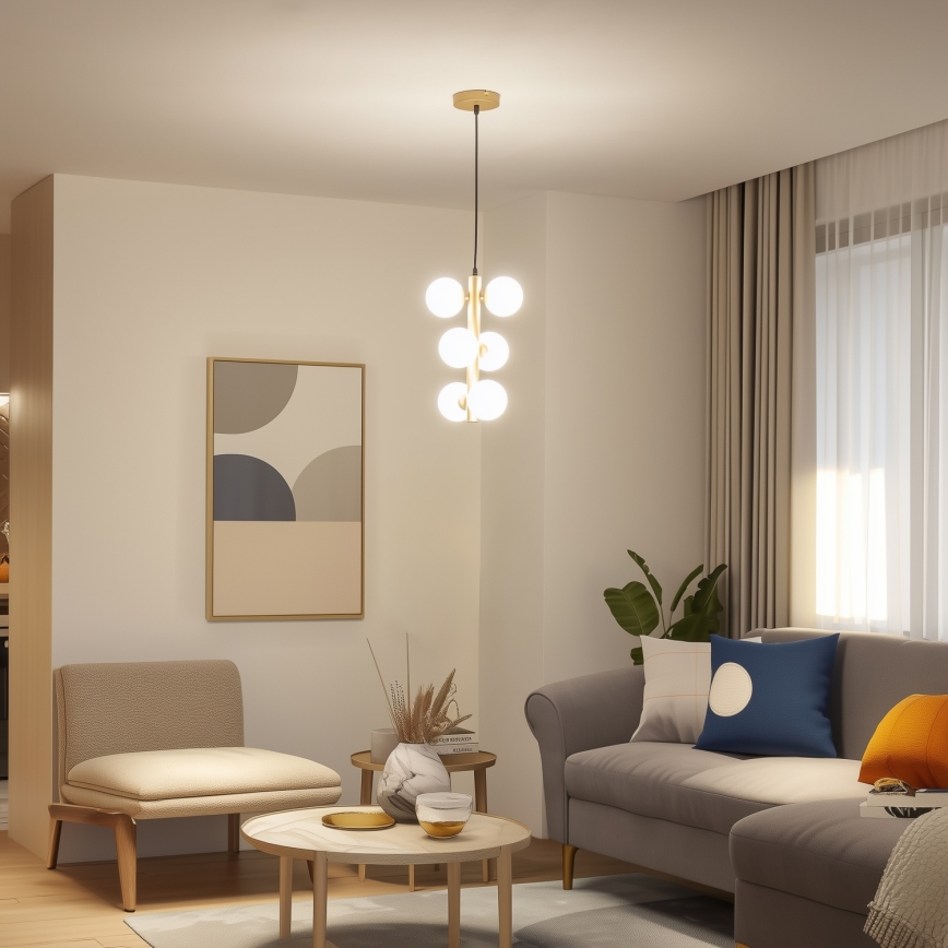 Brilagi - Lampadario LED a sospensione con filo MILLA 6xG9/3W/230V oro/bianco