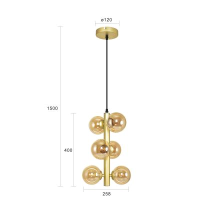 Brilagi - Lampadario LED a sospensione con filo MILLA 6xG9/3W/230V oro