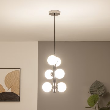 Brilagi - Lampadario LED a sospensione MILLA 6xG9/3W/230V cromo nero/bianco