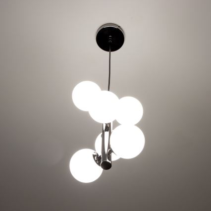 Brilagi - Lampadario LED a sospensione MILLA 6xG9/3W/230V cromo nero/bianco